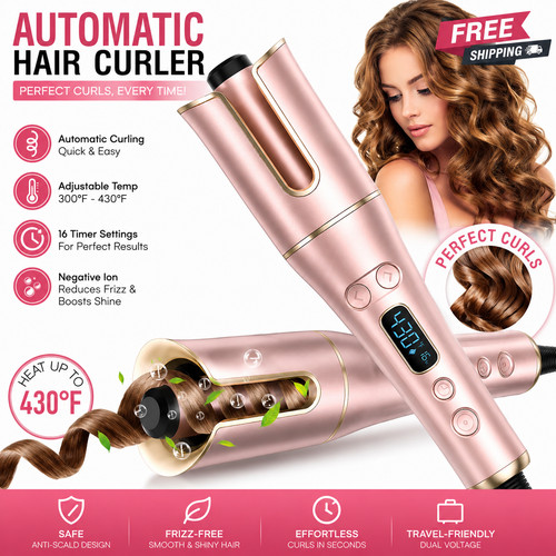 Automatic hair curler - curler, lcd