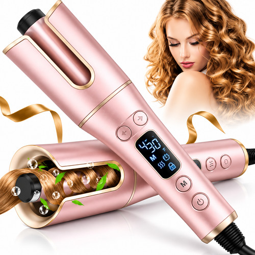 Automatic hair curler with - curler, lcd