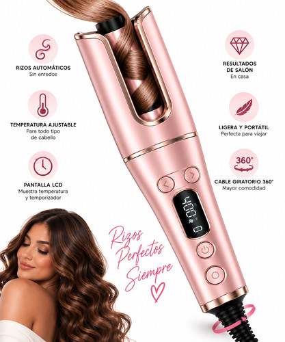 Automatic hair curler with - curler, lcd